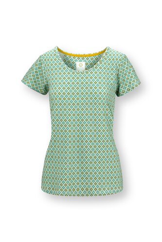 Pip Studio Pip Studio Tilly Short Sleeve Top Mojo Green L