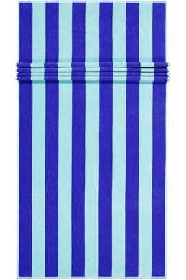 Cawo Beach Tropical Streifen Strandlaken 80x180 aqua