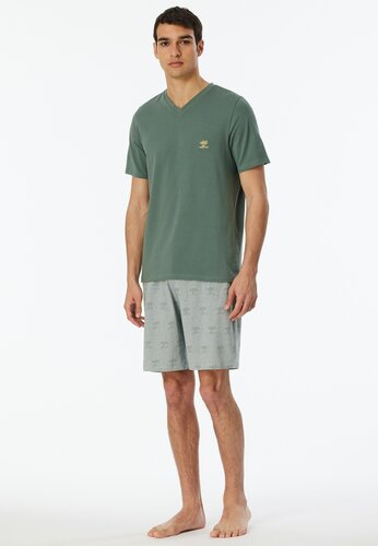Schiesser Schiesser Pyjama Short khaki 182609 56/XXL