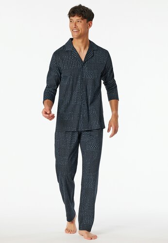 Schiesser Schiesser Pyjama Long graphite 182656 50/M