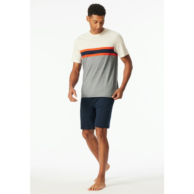 Schiesser Pyjama Short light red  182607 58/3XL Schiesser Pyjama Short light red  182607 58/3XL