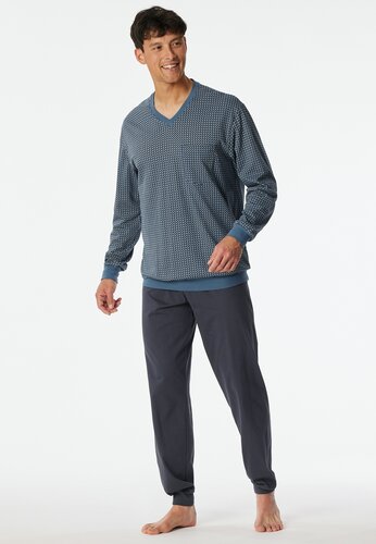 Schiesser Schiesser Pyjama Long graphite 181162 54/XL