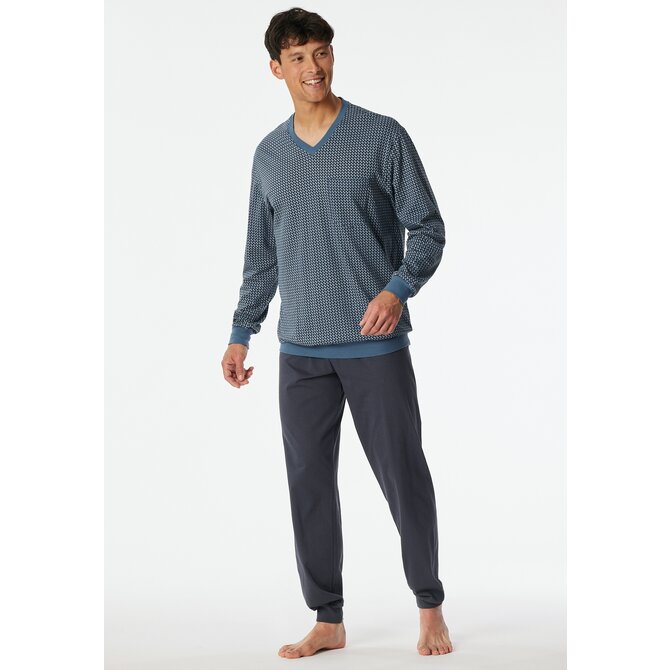 Schiesser Pyjama Long  graphite 181162 54/XL