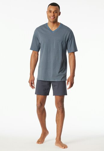 Schiesser Schiesser Pyjama Short graphite 181161 50/M