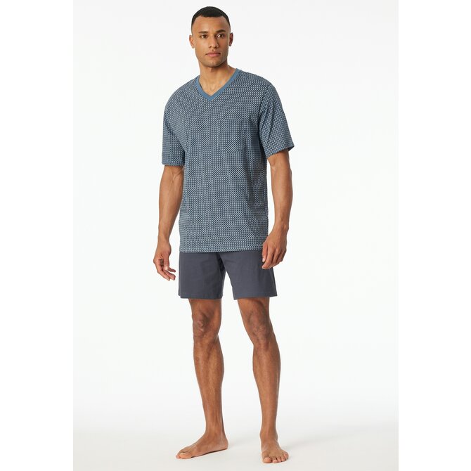Schiesser Pyjama Short graphite 181161 50/M Schiesser Pyjama Short graphite 181161 50/M