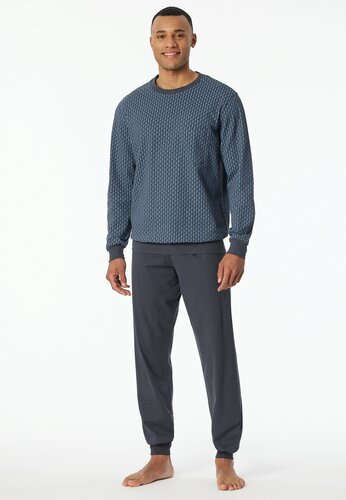 Schiesser Schiesser Pyjama Long graphite 181156 54/XL