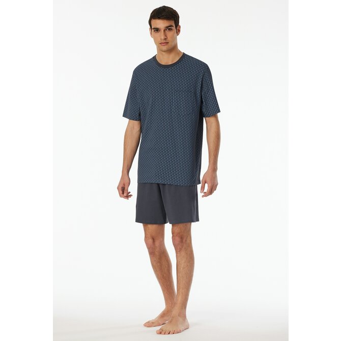 Schiesser Pyjama Short graphite 181155 48/S Schiesser Pyjama Short graphite 181155 48/S