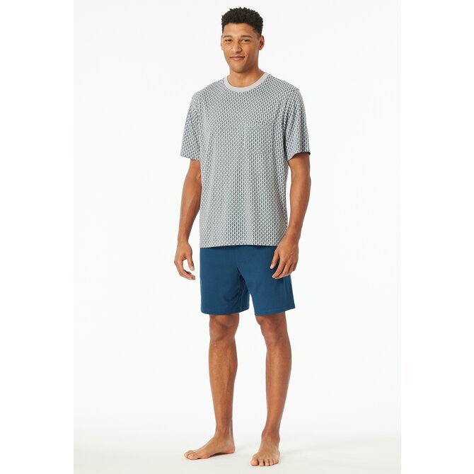 Schiesser Pyjama Short silver 181155 48/S Schiesser Pyjama Short silver 181155 48/S