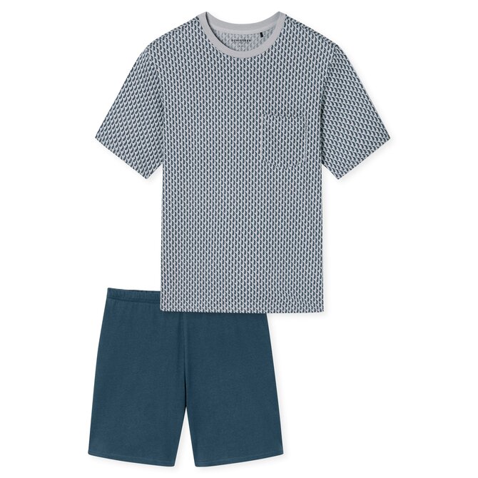 Schiesser Pyjama Short silver 181155 54/XL Schiesser Pyjama Short silver 181155 54/XL