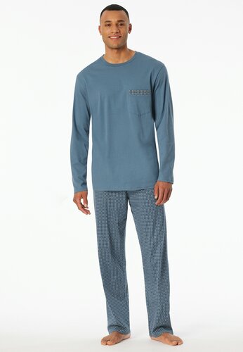 Schiesser Schiesser Pyjama Long graphite 180262 50/M