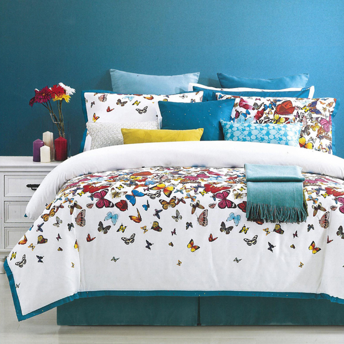Dommelin Dekbedovertrek Butterfly Satijn 300TC Multikleur 140x200/220 cm