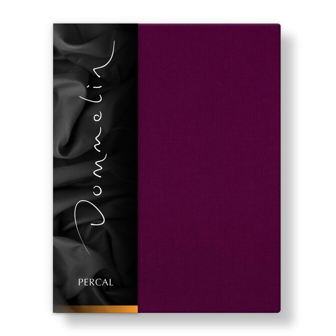 Dommelin Hoeslaken Uni Percal 200TC 582 Aubergine 120x200/30