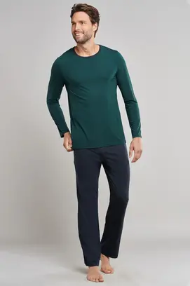 Schiesser heren pyjama 171415 dark green