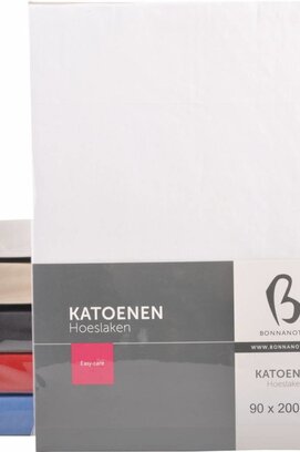 Bonnanotte Hoeslaken Katoen Helder Wit 80x200