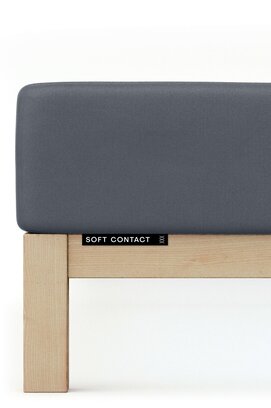 Schlafgut Soft Contact Jersey Flanel Hoeslaken XL - 180x200 - 200x200 556 Grey Deep
