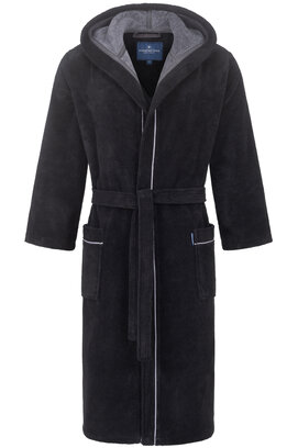 Morgenstern Daniel badjas met capuchon Zwart/Antraciet XL