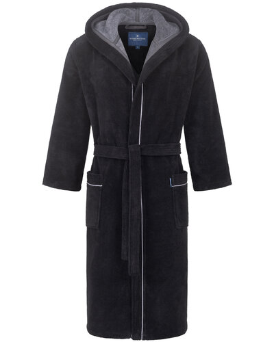 Morgenstern Morgenstern DANIEL Heren Badjas schwarz/anthrazit XL afbeelding