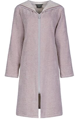 Cawo Home Dames Badjas Korte Badjas met Capuchon en Rits 6222 beere 46