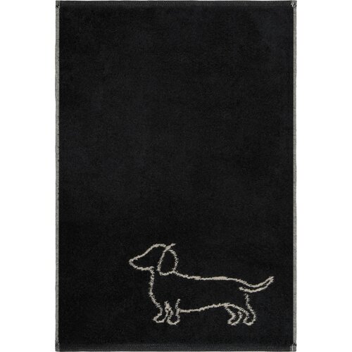 Cawö Cawo We love Dogs gemustert 6248 Handdoek 50x100 schwarz/beige afbeelding