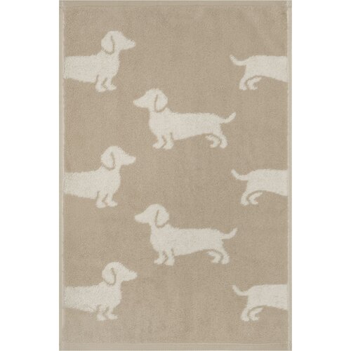 Cawö Cawo We love Dogs gemustert 6246 Handdoek 50x100 natur/beige afbeelding