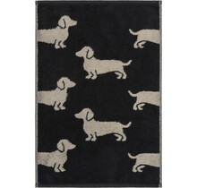 Cawo We love Dogs gemustert 6246 Handdoek 50x100 schwarz/beige