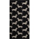 Cawö Cawo We love Dogs gemustert 6246 Handdoek 50x100 schwarz/beige