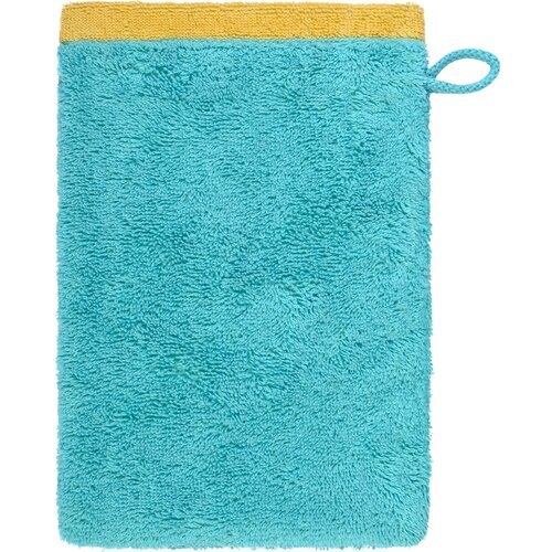Cawö Cawo Lifestyle Splash Doubleface 7071 Washandje 16x22 türkis/apricot afbeelding