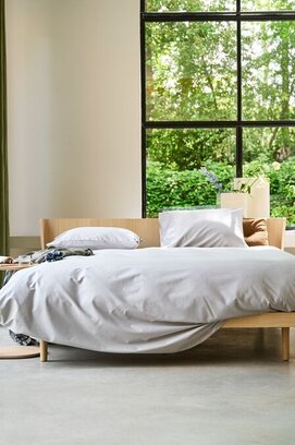 Auping Pearl Grey Satin dekbedovertrek 140x200/220 Grey