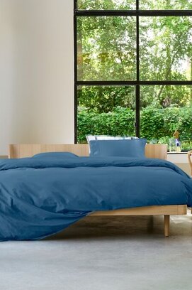 Auping Navy Blue Satin dekbedovertrek 140x200/220 Navy