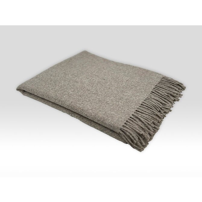 McNutt of Donegal  plaid Forever Wool 145x200 Pebble