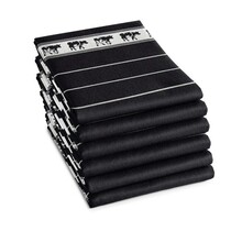 DDDDD Theedoek Koe 60x65 Zwart