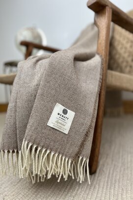 McNutt of Donegal plaid lambswool 140x200 Spotted butterscotch