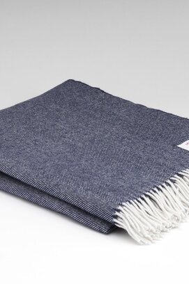 McNutt of Donegal plaid lambswool 140x200 Navy