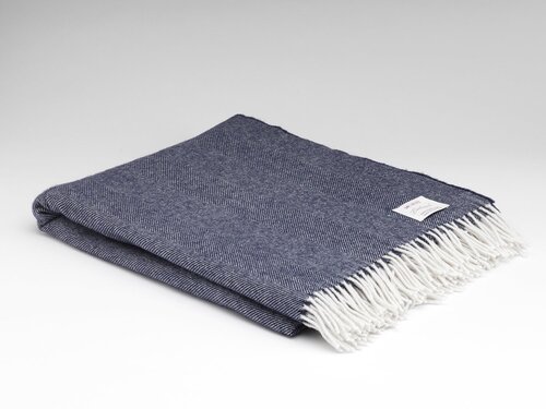 Mcnutt of Donegal McNutt of Donegal plaid lambswool 140x200 Navy