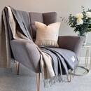 Mcnutt of Donegal McNutt of Donegal plaid linen/lambswool reversible 140x200 Feather grey