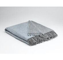 McNutt of Donegal  plaid pure wool Reversible 145x200 Starlight Blue