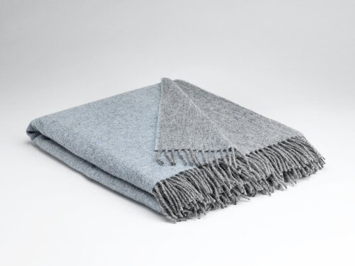Mcnutt of Donegal McNutt of Donegal plaid pure wool Reversible 145x200 Starlight Blue