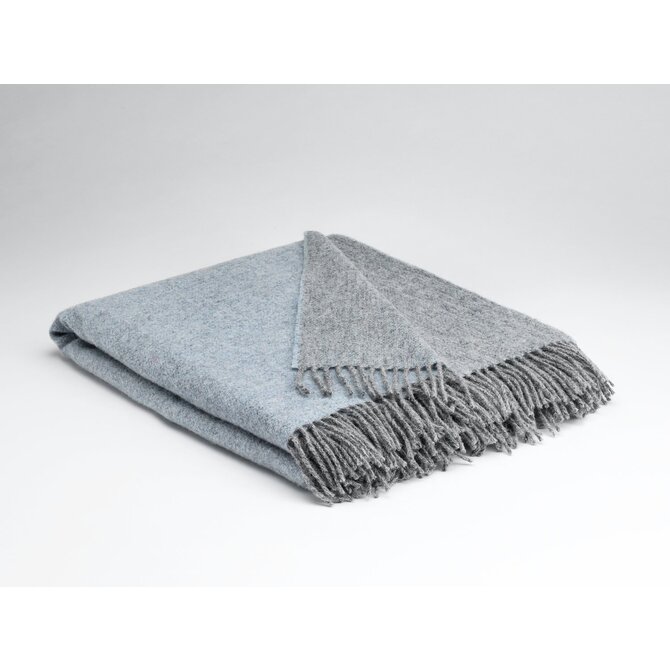 McNutt of Donegal  plaid pure wool Reversible 145x200 Starlight Blue