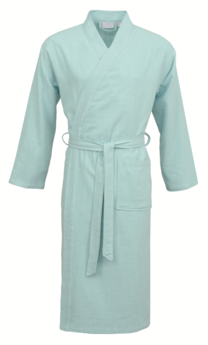 Carl Ross Carl Ross Unisex Badjas Kimono 38100 Ocean blue/Offwhite XL afbeelding