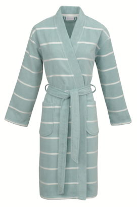Carl Ross Unisex Badjas Kimono 33110 Ocean blue/Offwhite XL