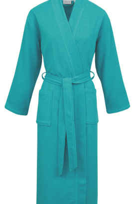 Carl Ross Unisex Badjas Kimono 37100 Turquoise/White XL