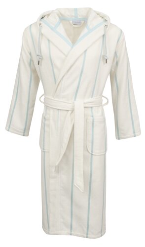 Carl Ross Carl Ross Unisex Badjas met Capuchon 35300 Offwhite/Ocean Blue L afbeelding