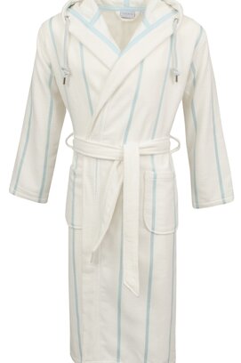 Carl Ross Unisex Badjas met Capuchon 35300 Offwhite/Ocean Blue XXL