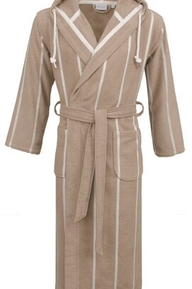 Carl Ross Unisex Badjas met Capuchon 35300 Khaki/Offwhite L