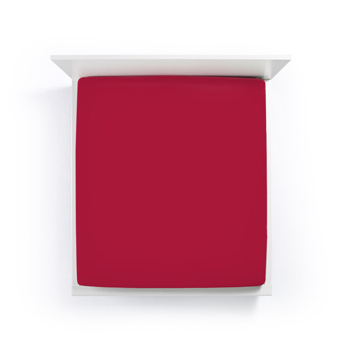 Bella Donna Jersey La Piccola Duo 2 Splittopperhoeslaken 200x190-200 cm carmijnrood-0188