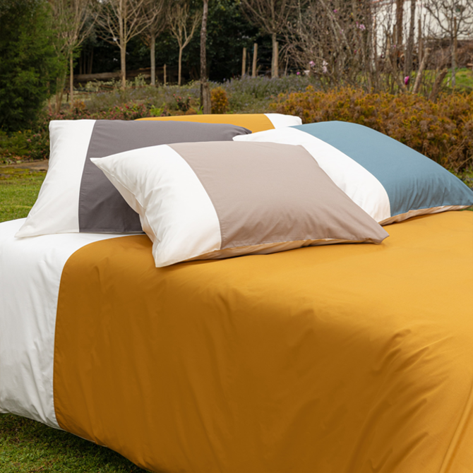 Dommelin dekbedovertrek Palermo Percal 400TC Ecru-Truffel 140x200/220