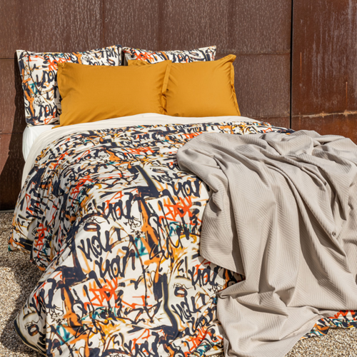 Dommelin Dommelin dekbedovertrek Streetart Percal 200TC Multi 200x200/220 afbeelding