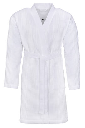 Vossen Unisex badjas ROM Pique-U weiß S
