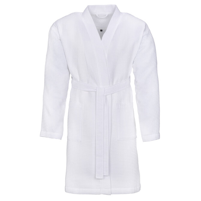 Vossen Unisex badjas ROM Pique-U weiß S