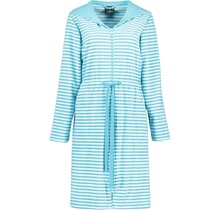 Cawo Dames Korte badjas met rits en capuchon, extralicht 834 47 türkis Maat S